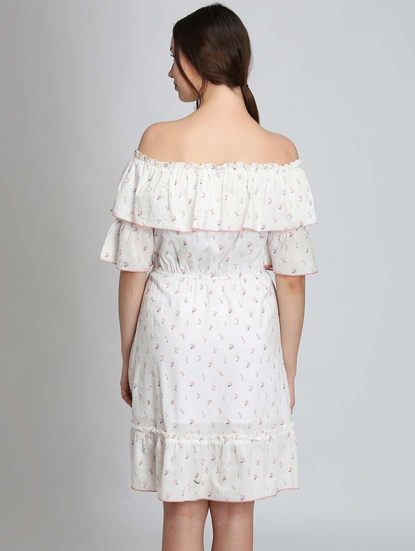 off shoulder floral a-line dress  - 16792432 -  Standard Image - 3