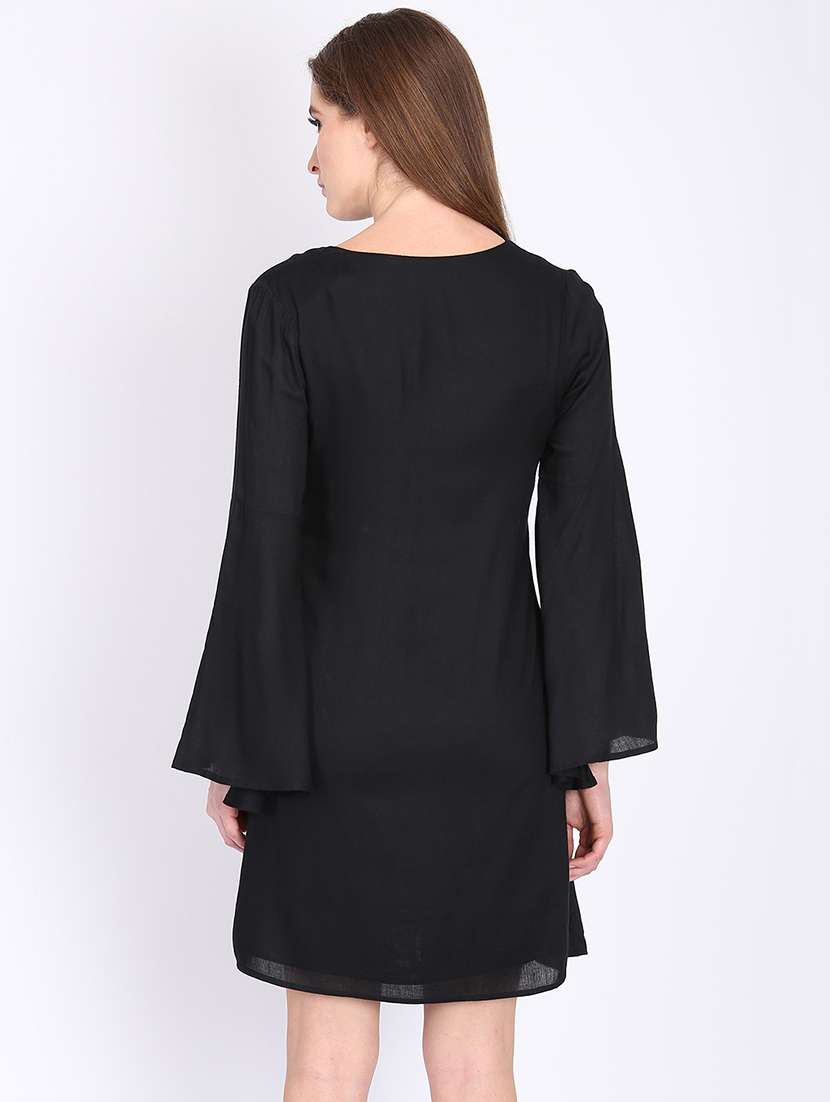 bell sleeved embroidered shift dress  - 16792455 -  Standard Image - 3