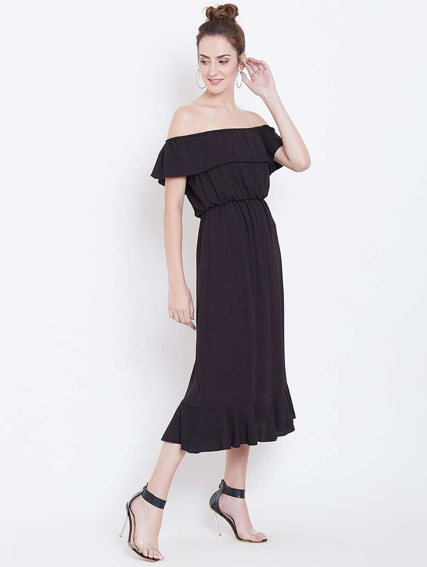 women's fit & flare solid dress - 16792460 -  Standard Image - 3