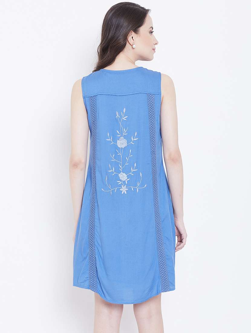 round neck button up a-line dress  - 16792478 -  Standard Image - 3