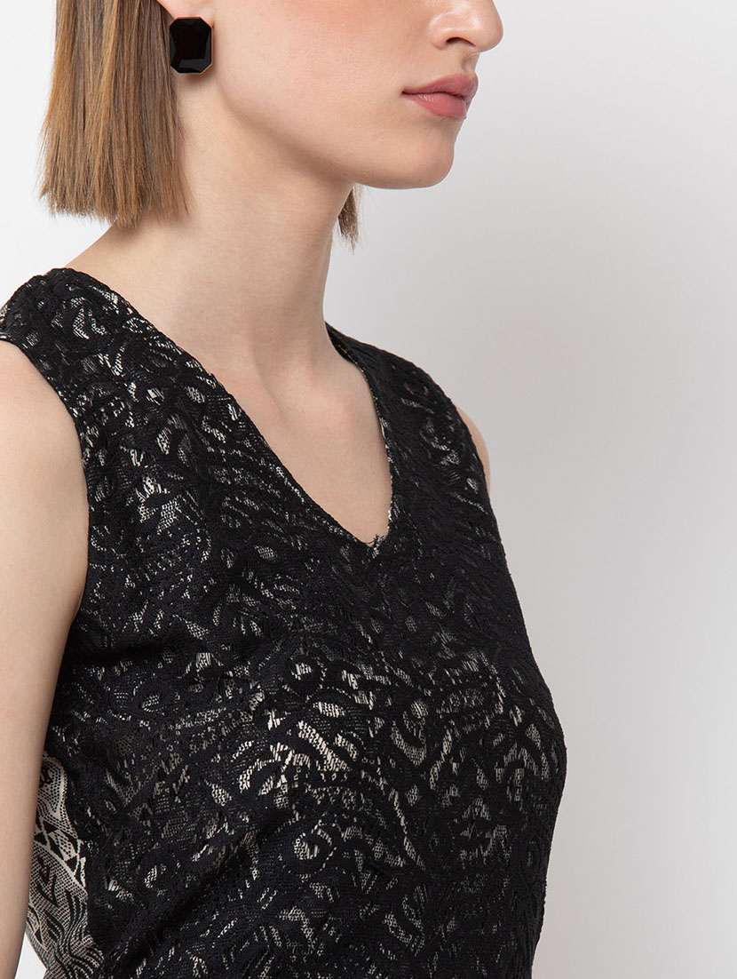 women's fit & flare self design dress - 16792518 -  Standard Image - 3