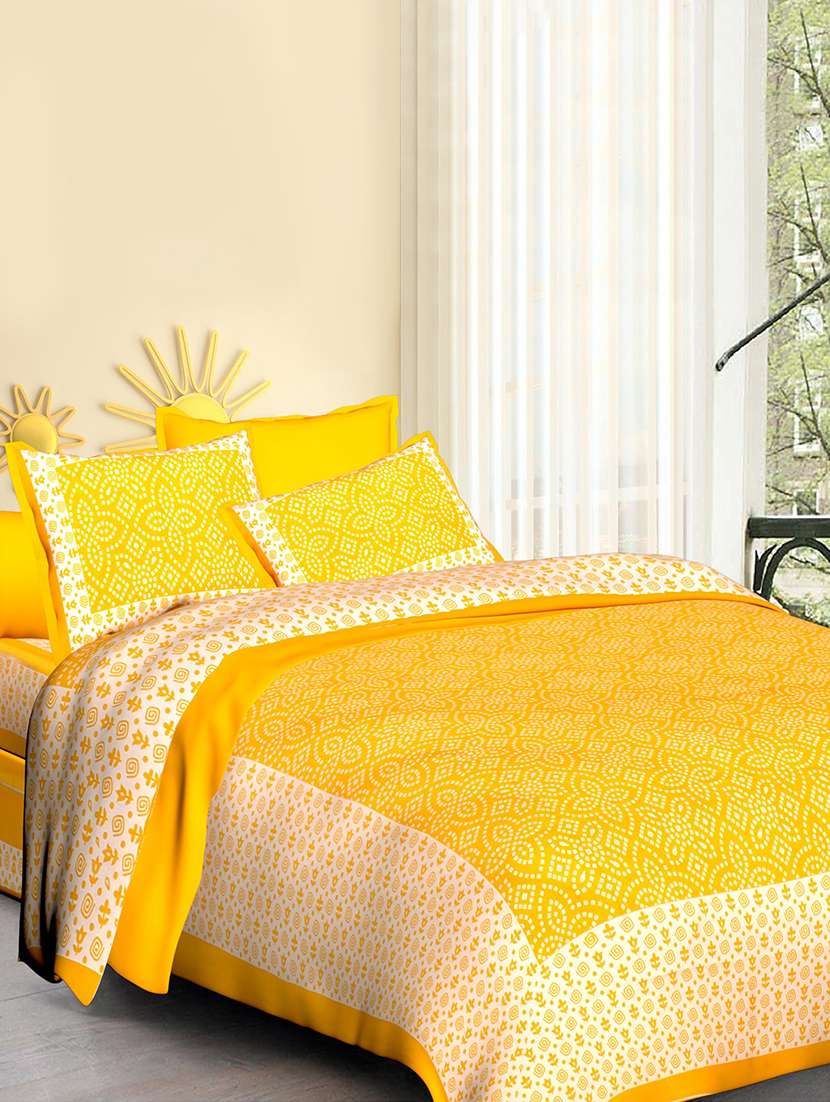 cotton double bedsheet with 2 pillow covers 