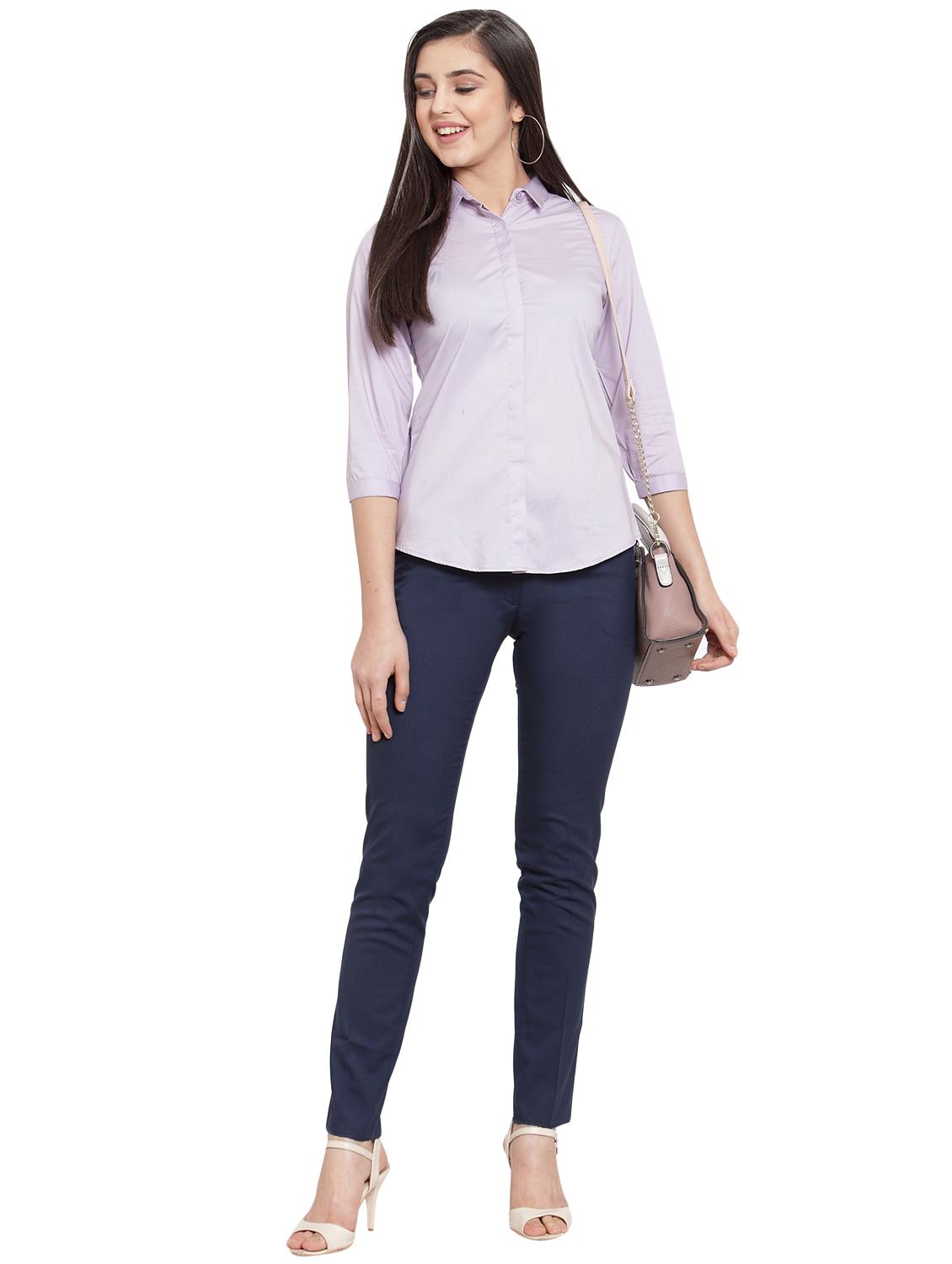 concealed placket solid shirt - 16793288 - Standard Image - 3