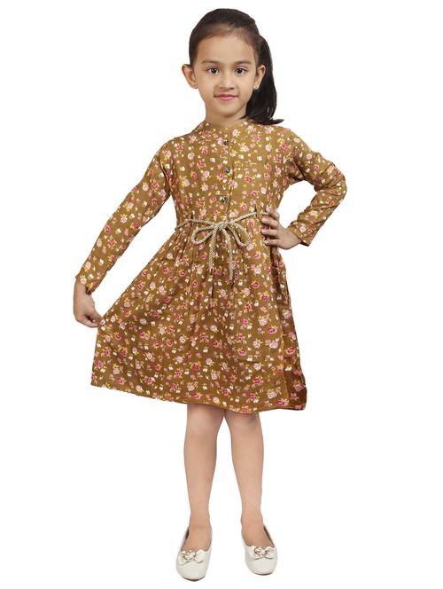 brown cotton frock - 16794234 - Standard Image - 0