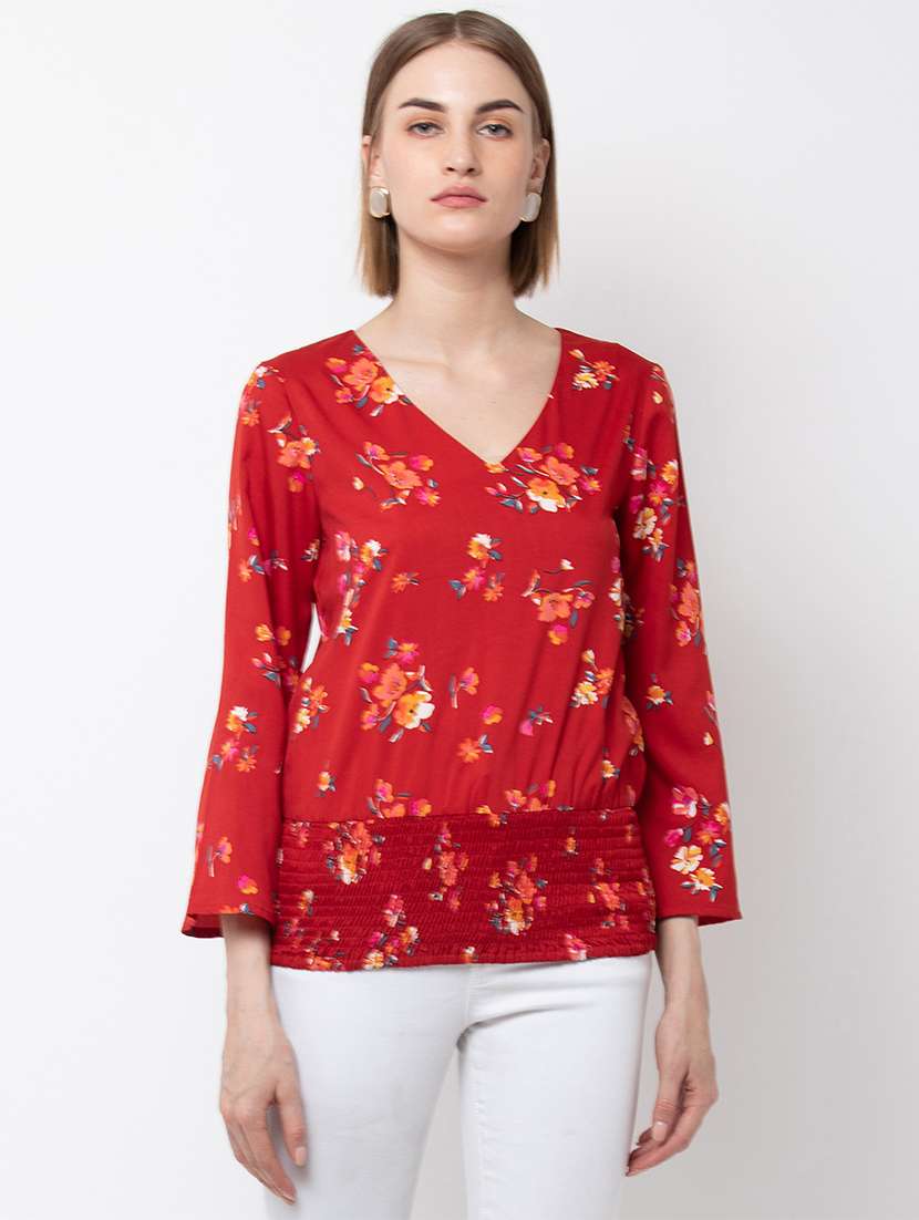 women's straight v neck top