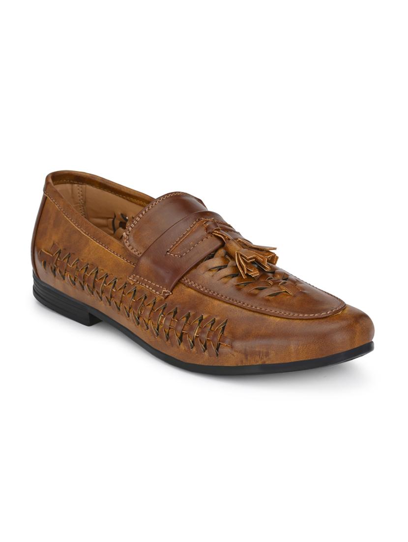tan leatherette tassel slipons - 16798447 -  Zoom Image - 0