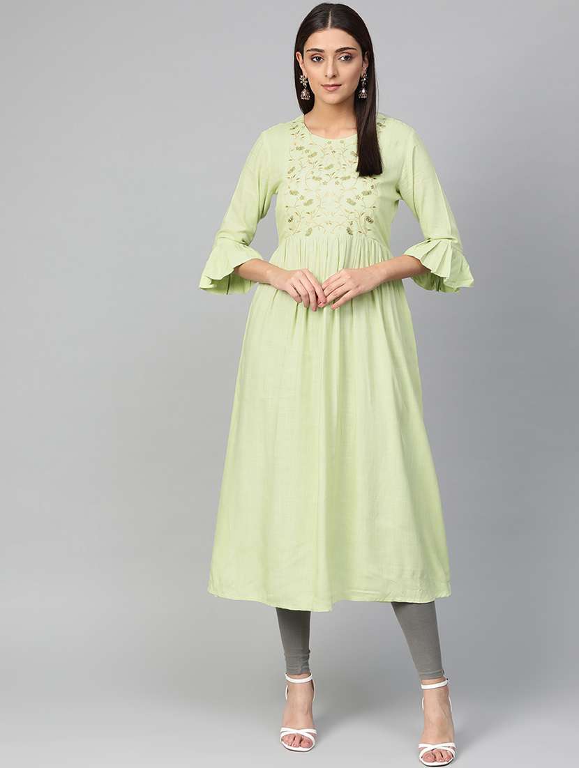 embroidered flared kurta 