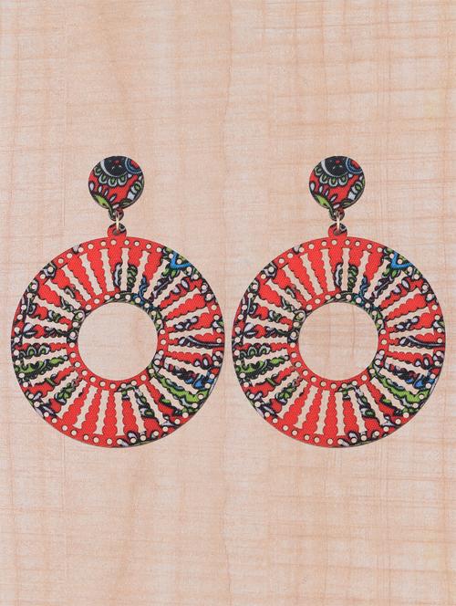 red wood drop earring - 16800379 - Standard Image - 0