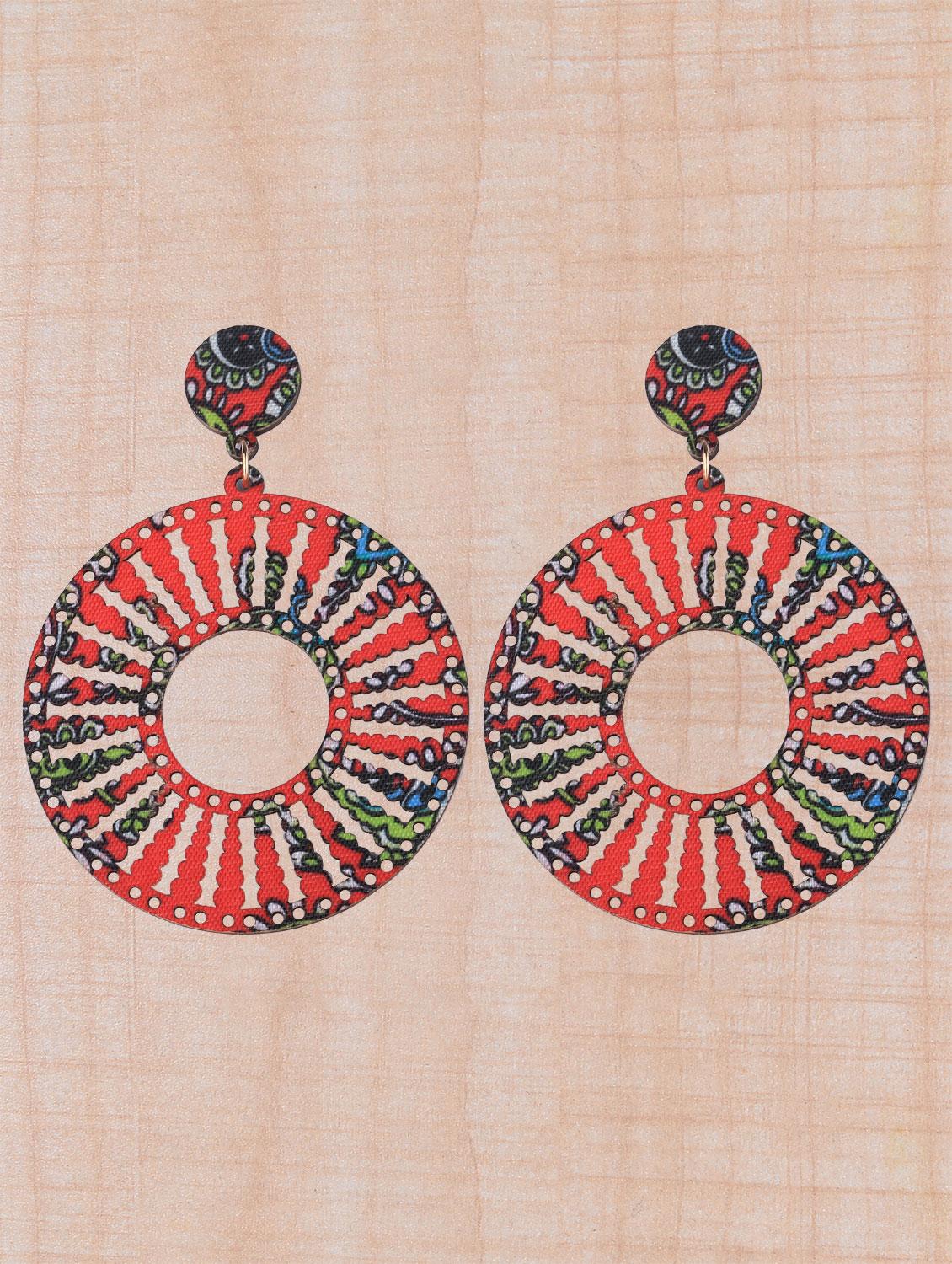 red wood drop earring - 16800379 - Zoom Image - 0