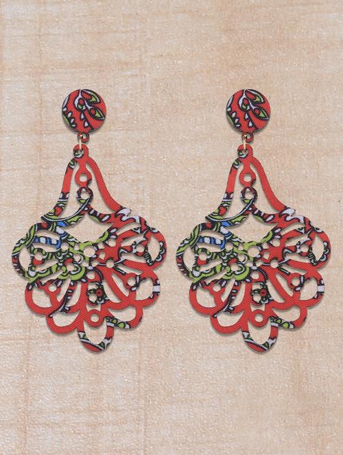 multi colored wood drop earring - 16800389 -  Standard Image - 0