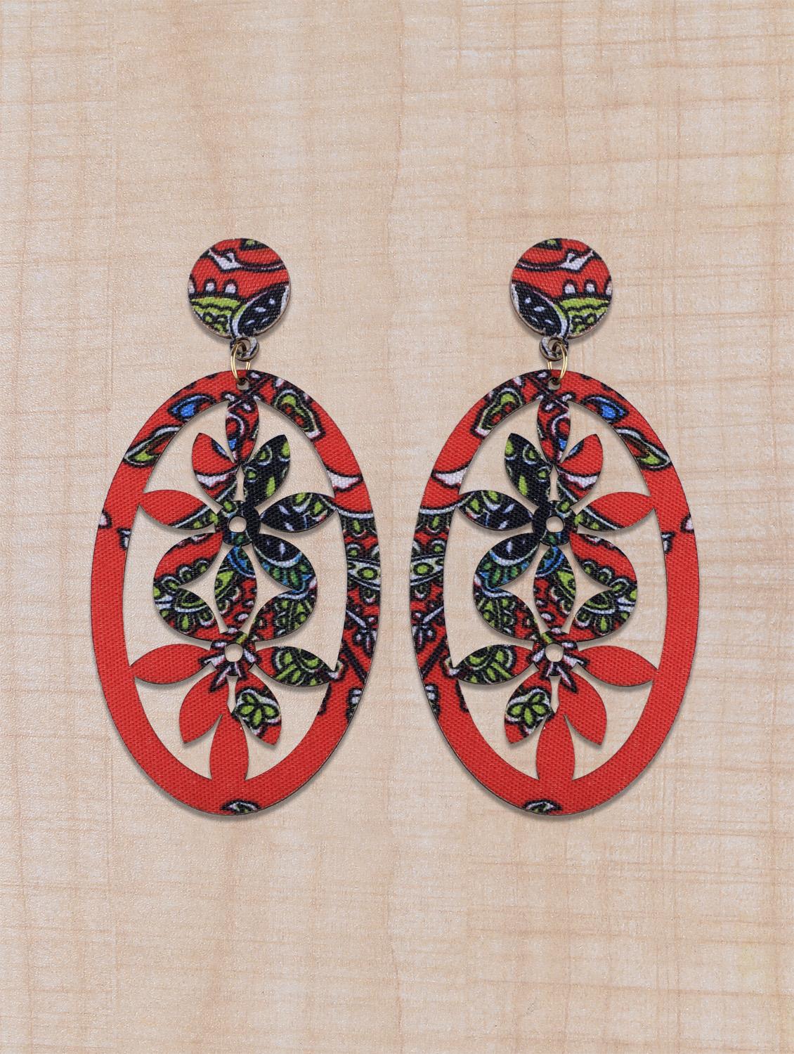 red wood drop earring - 16800399 - Zoom Image - 0