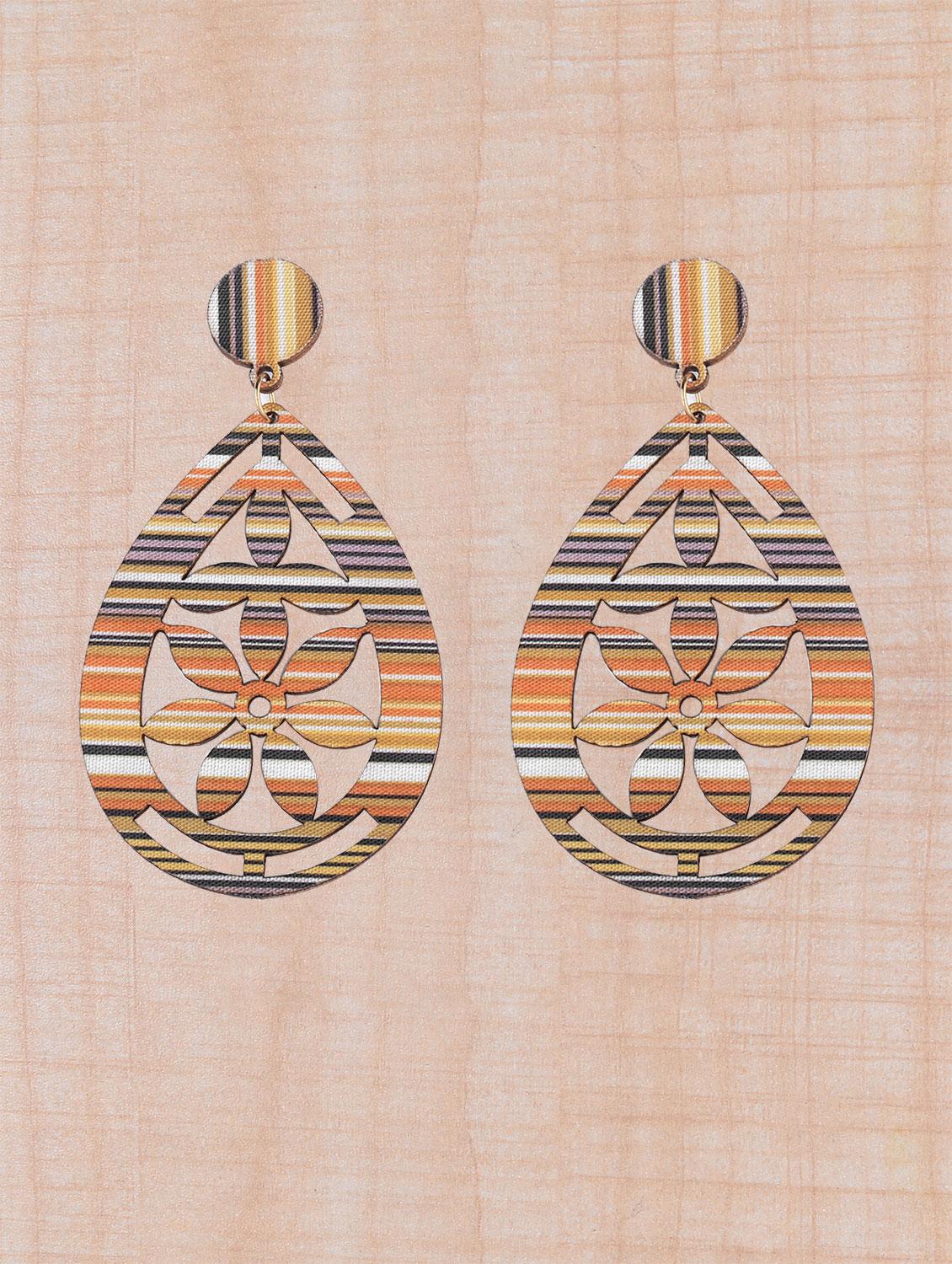 multi colored wood drop earring - 16800409 - Zoom Image - 0