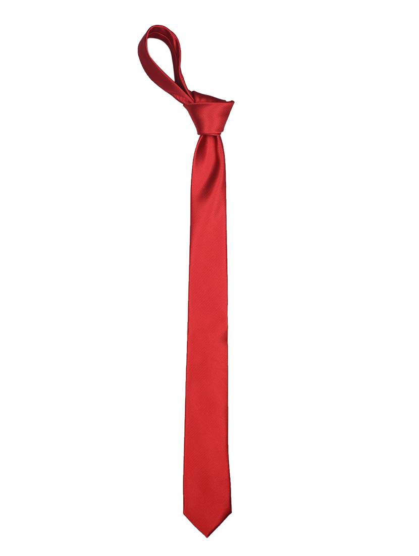 men red plain micro fiber tie
