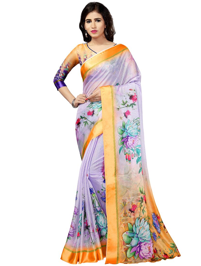 floral printed saree with blouse - 16805457 -  Zoom Image - 0