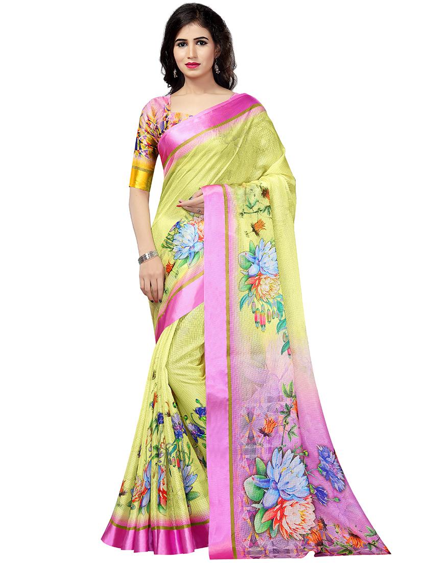 floral printed saree with blouse - 16805460 -  Zoom Image - 0