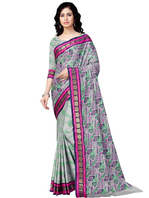 paisley printed saree with blouse - 16805481 -  Standard Image - 0