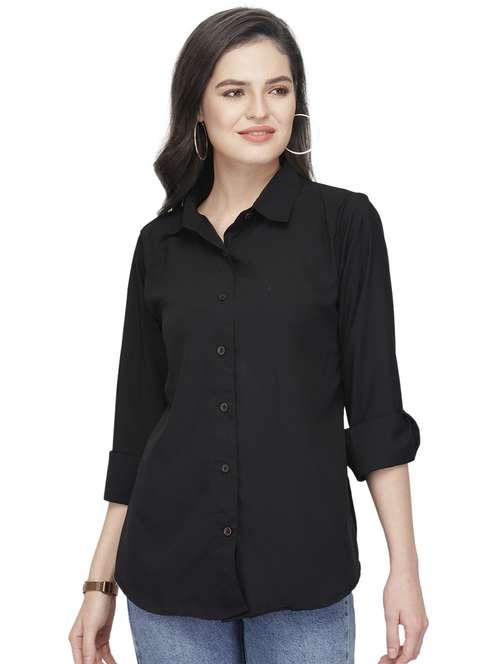 roll up sleeved solid shirt  - 16806366 -  Standard Image - 0