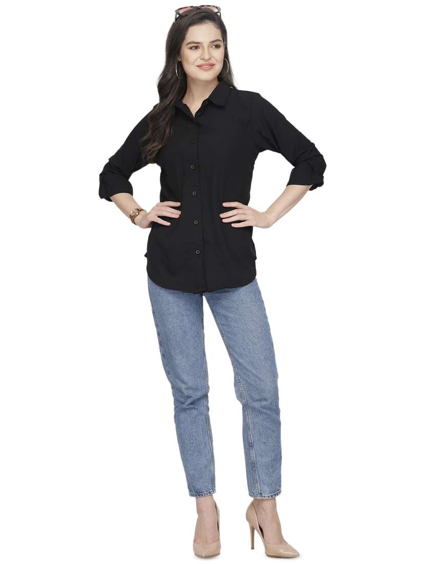 roll up sleeved solid shirt  - 16806366 -  Standard Image - 3