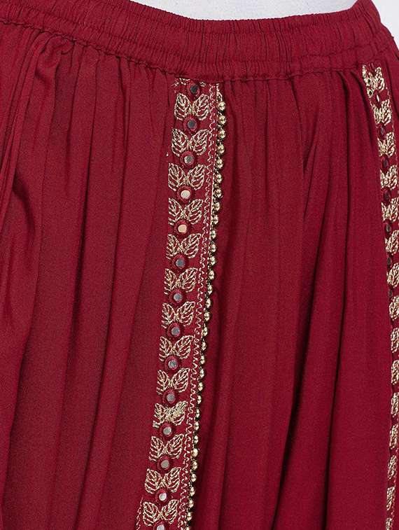 lace detailed dhoti salwar - 16808397 - Standard Image - 3