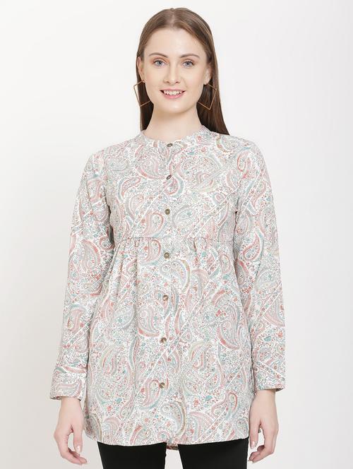 paisley printed a-line kurta - 16808419 - Standard Image - 0