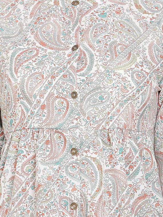 paisley printed a-line kurta - 16808419 - Standard Image - 3