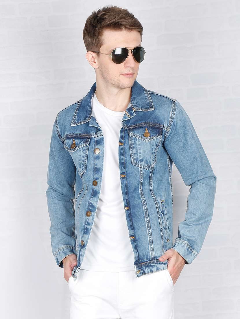 blue washed denim jacket