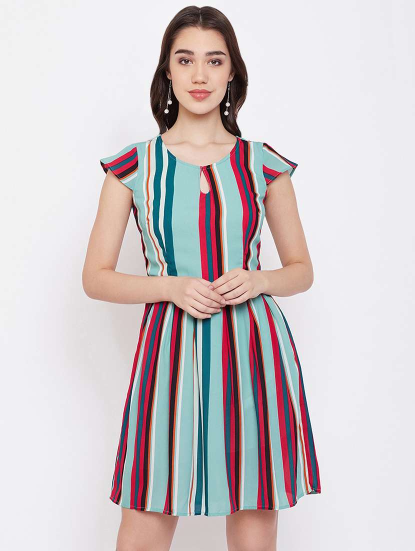 women's fit & flare striped dress