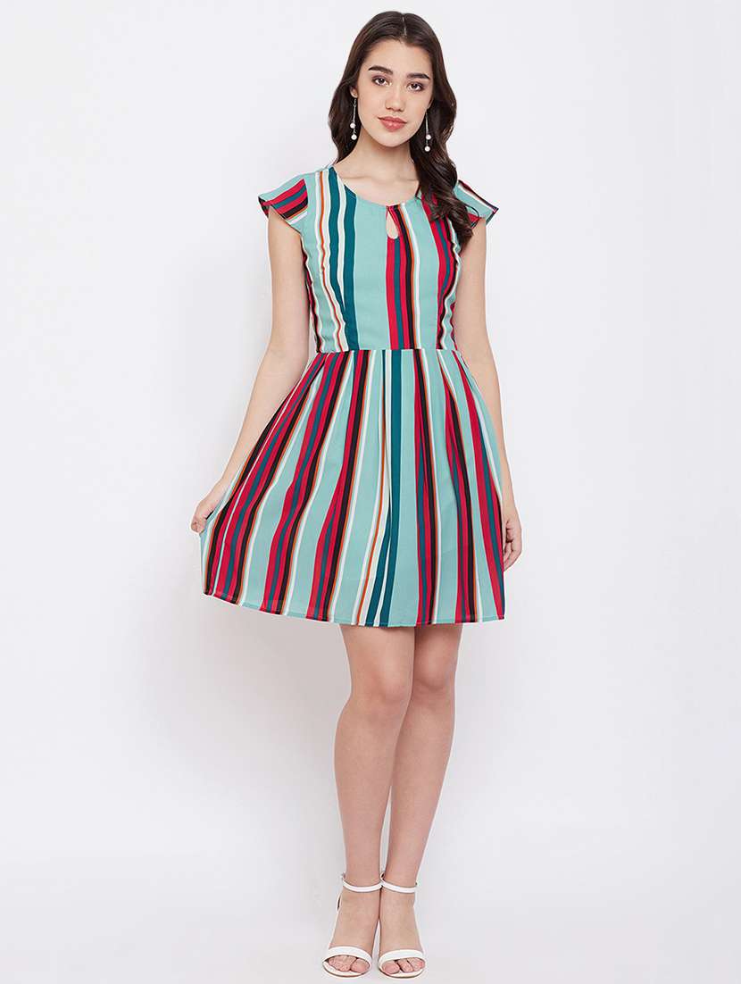 women's fit & flare striped dress - 16810006 -  Standard Image - 3