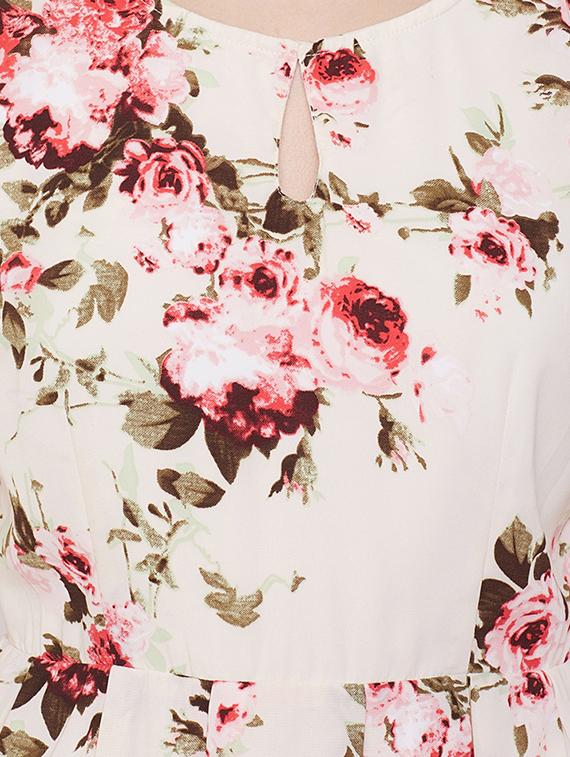 key hole neck floral skater dress - 16810007 - Standard Image - 5