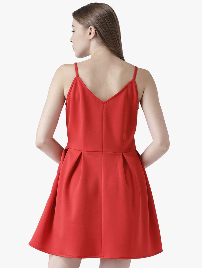 women's fit & flare solid dress - 16810011 -  Standard Image - 3