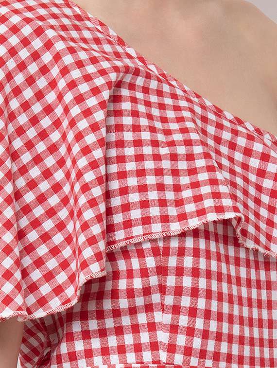 women's ruffle checks dress - 16810027 -  Standard Image - 3