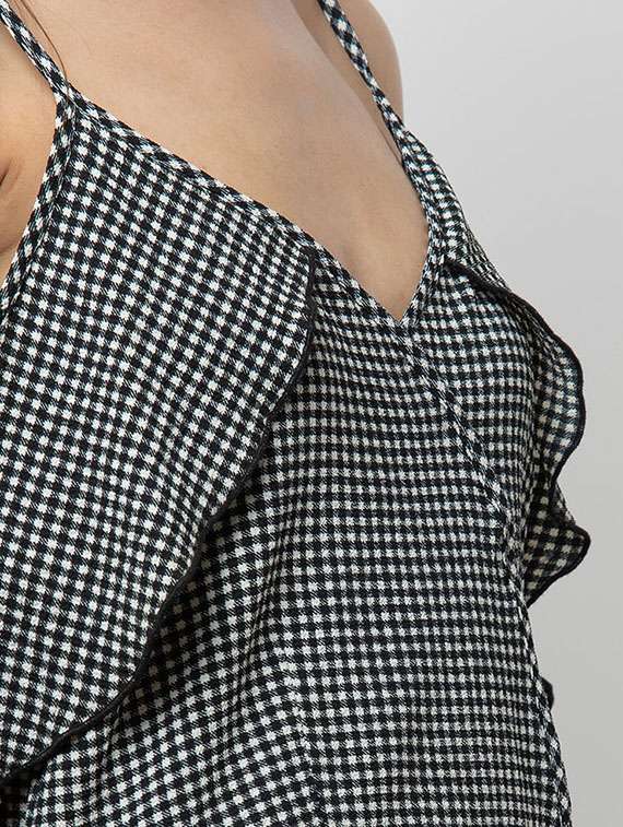 women's asymmetric checks dress - 16810028 -  Standard Image - 3