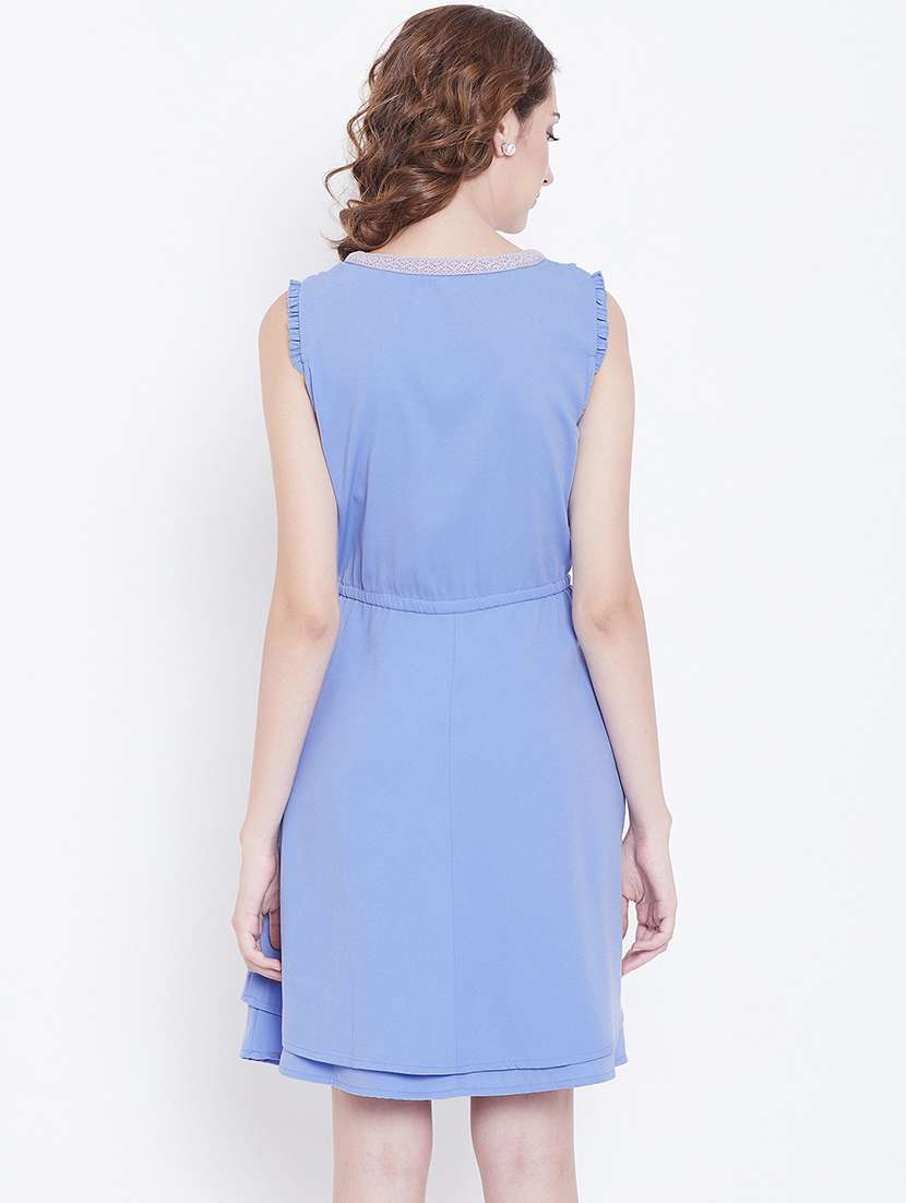 women's fit & flare solid dress - 16810034 -  Standard Image - 3