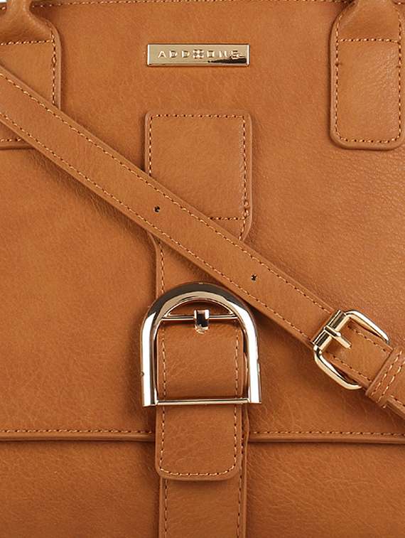 tan leatherette regular handbag - 16810342 -  Standard Image - 3