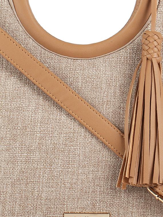 beige canvas regular handbag - 16810345 - Standard Image - 3