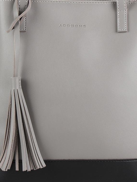 grey leatherette regular tote - 16810352 - Standard Image - 3