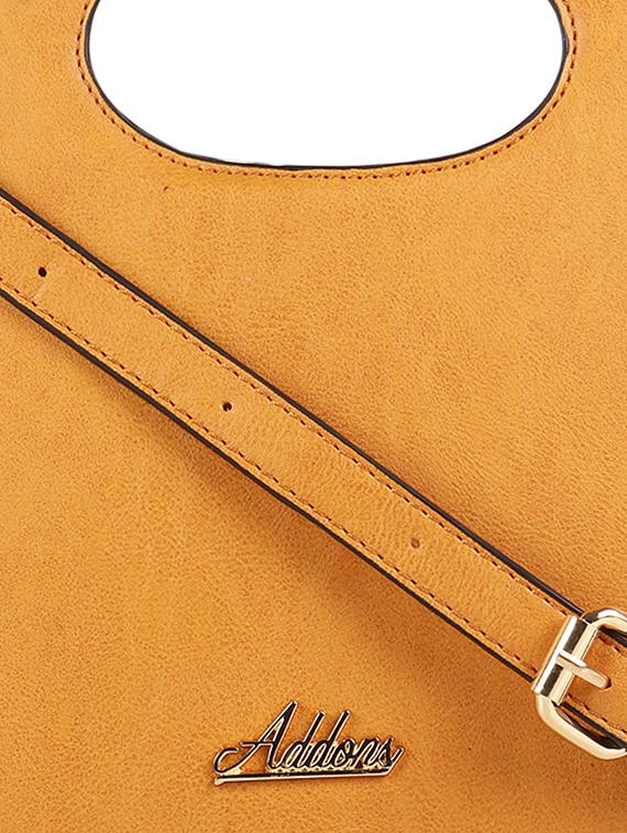 yellow leatherette regular sling bag - 16810357 - Standard Image - 3