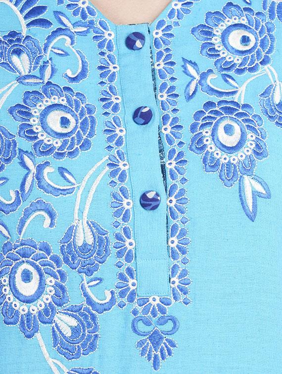 embroidered straight kurta - 16810428 - Standard Image - 3