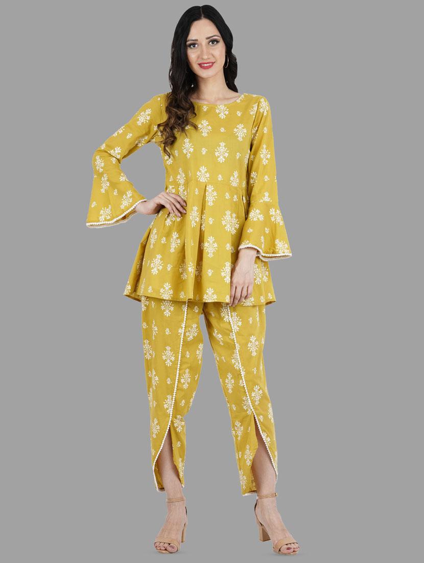 floral kurta dhoti set - 16810435 -  Zoom Image - 0