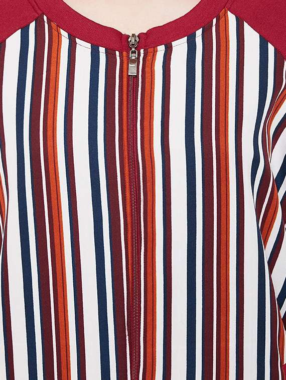 raglan sleeved striped jacket  - 16810461 -  Standard Image - 3