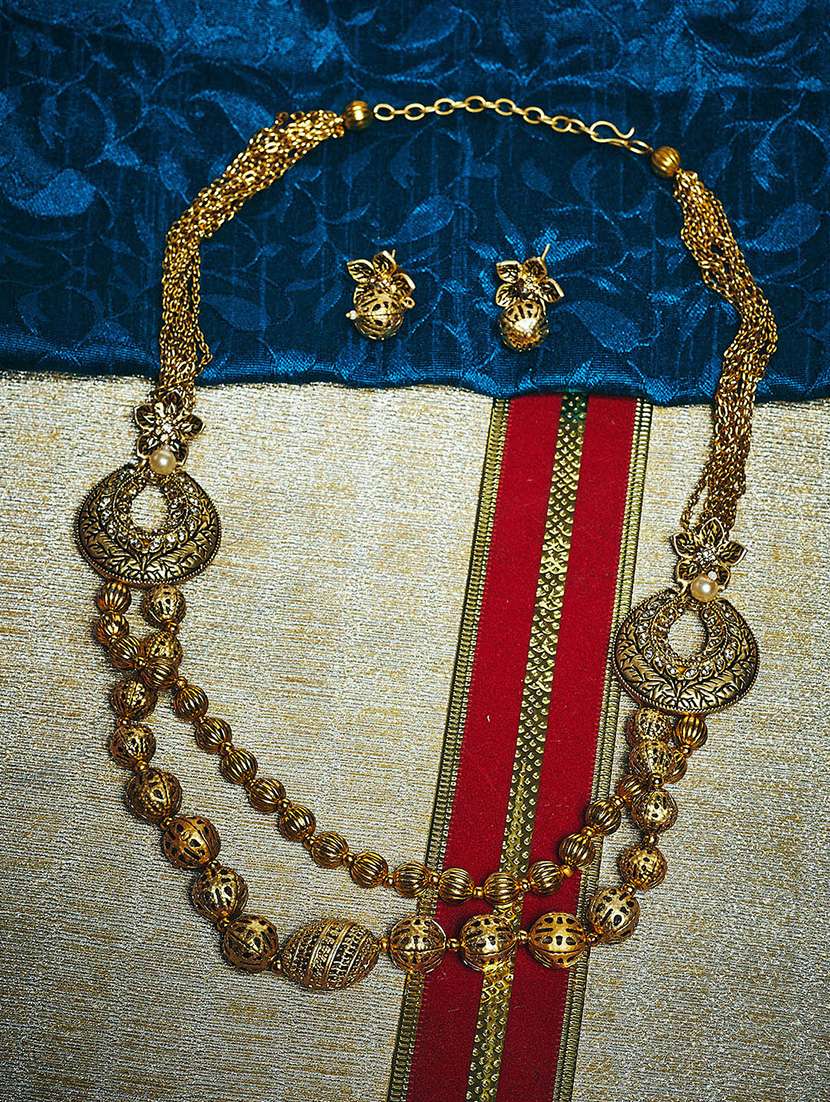 gold plated long necklace