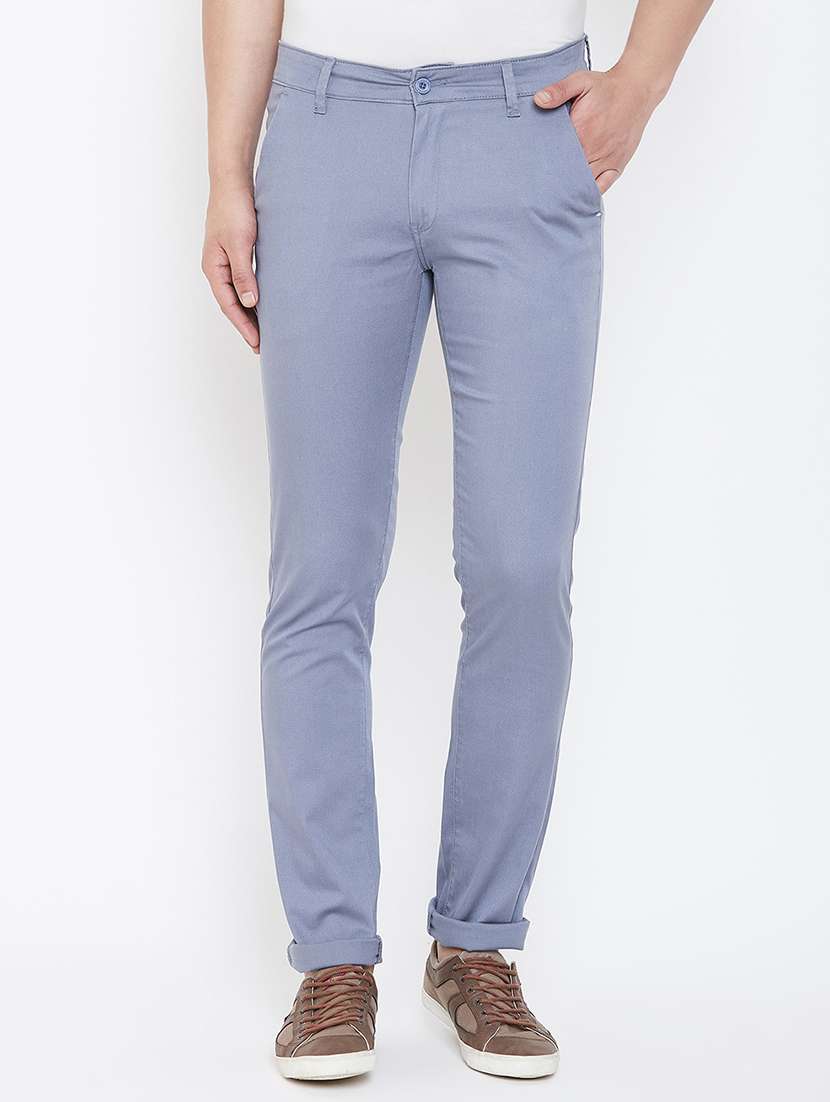 men mid rise solid chinos - 16812503 - Zoom Image - 0