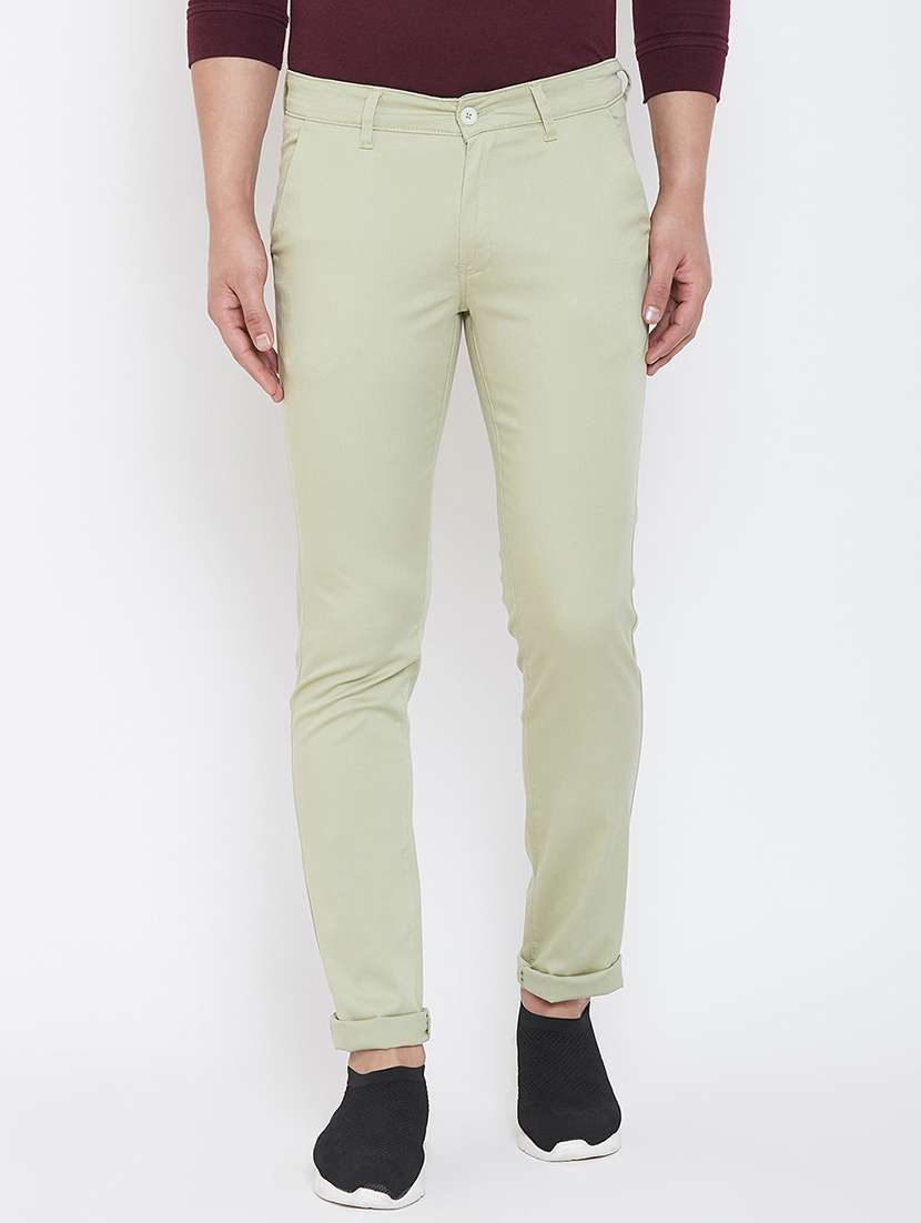 green textured chinos - 16812504 - Zoom Image - 0