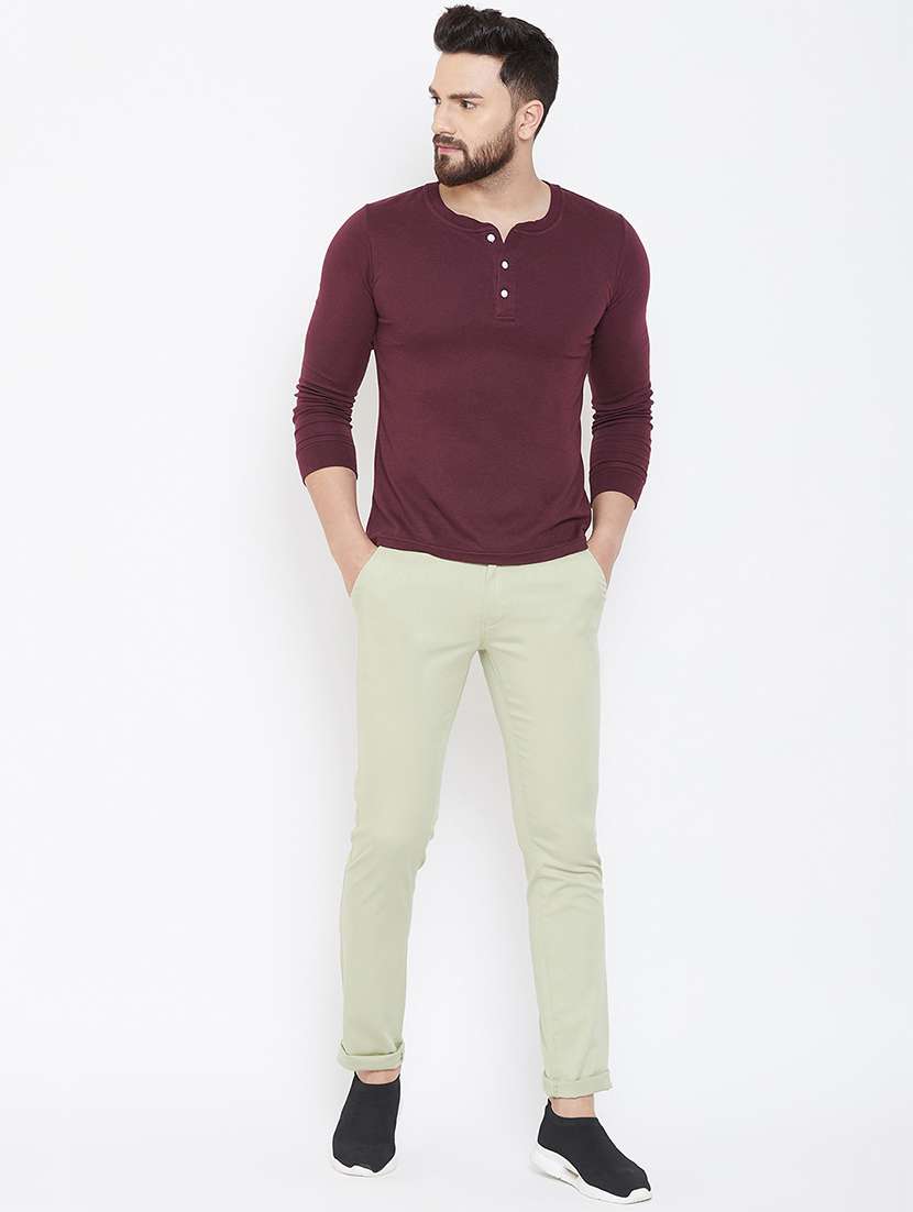 green textured chinos - 16812504 - Standard Image - 3