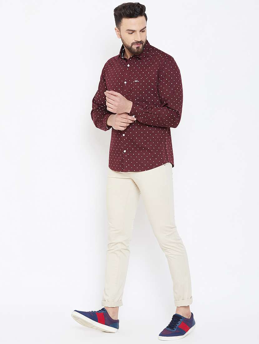 red printed casual shirt - 16812508 - Standard Image - 3