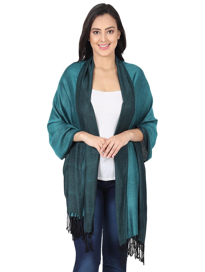 green viscose stole - 16812642 - Zoom Image - 0