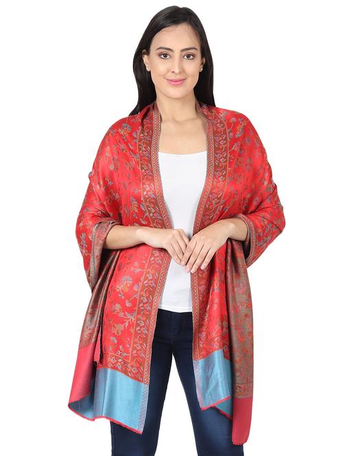 red modal silk stole - 16812674 - Standard Image - 0