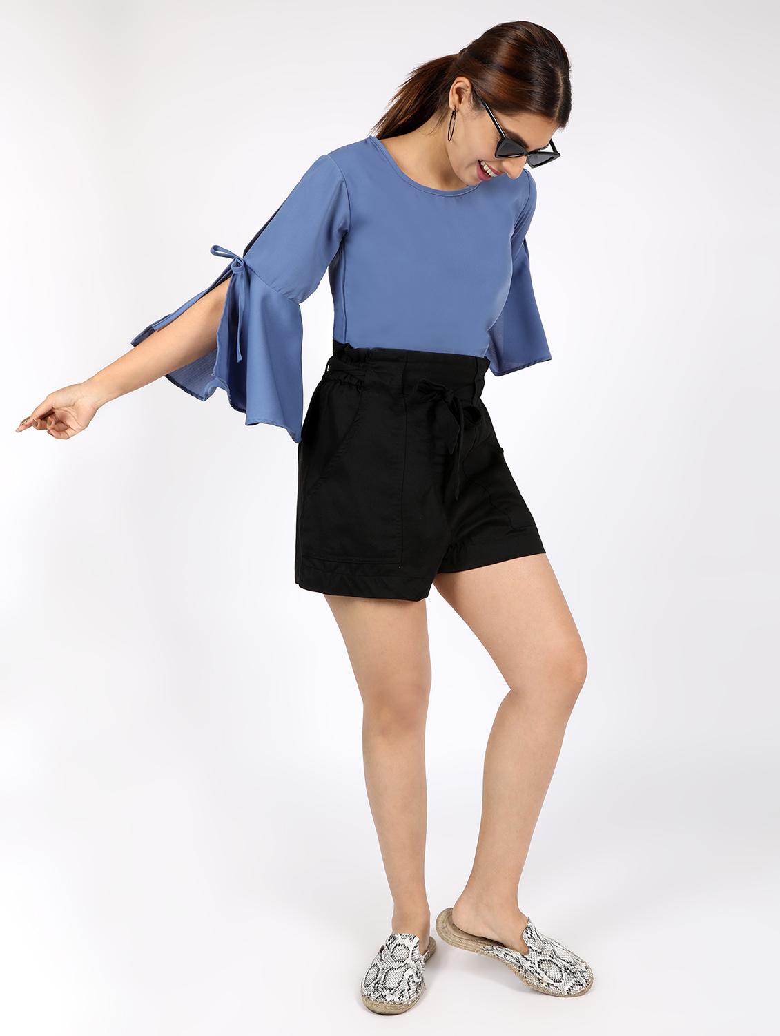 cold bell shoulder solid top - 16812695 - Standard Image - 3