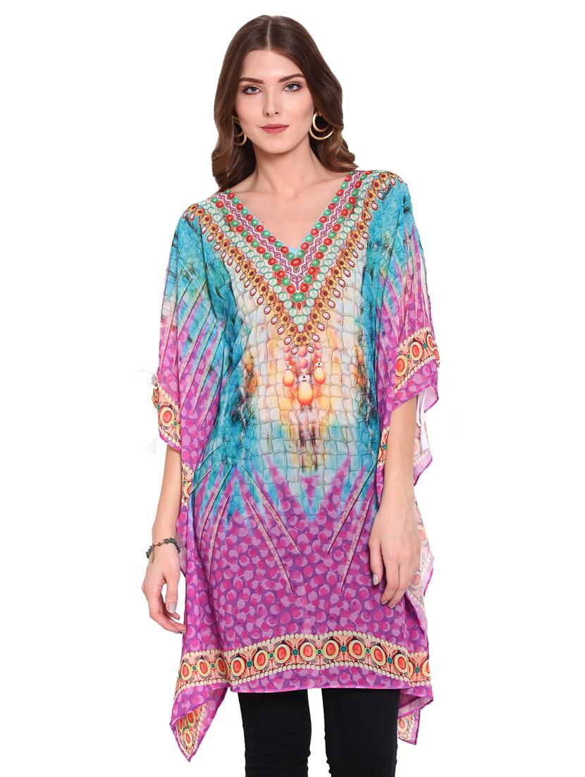 v-neck printed coverup - 16813675 - Zoom Image - 0