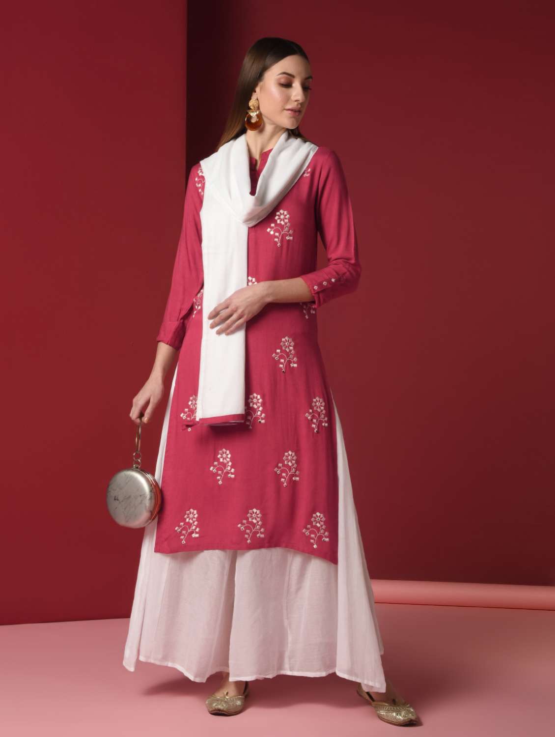 embroidered kurta skirt set